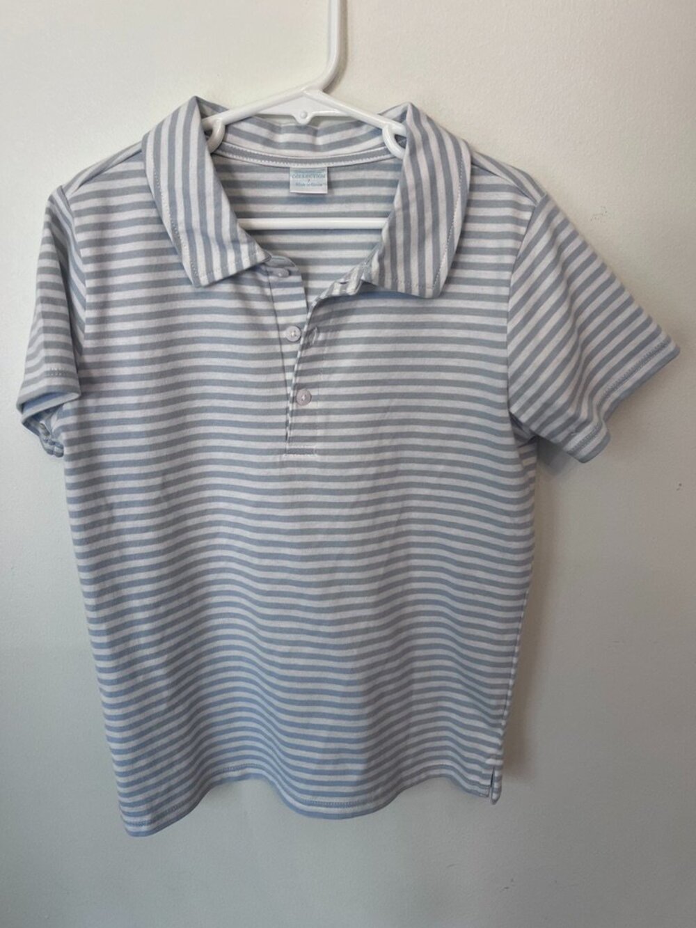 Edgehill Collection Little Boys Striped Short Sleeve Polo Knit Top Sz 7